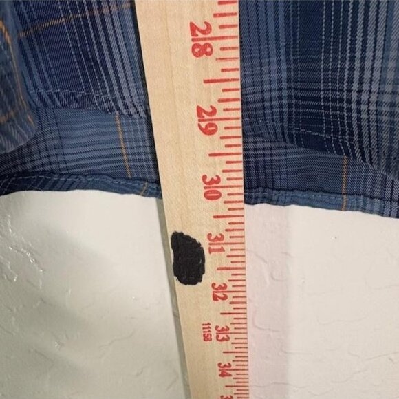 Dixxon Flannel Shirt Mens Medium Blue Plaid Sea Mist Bamboo Blend Short Sleeve - Picture 8 of 8